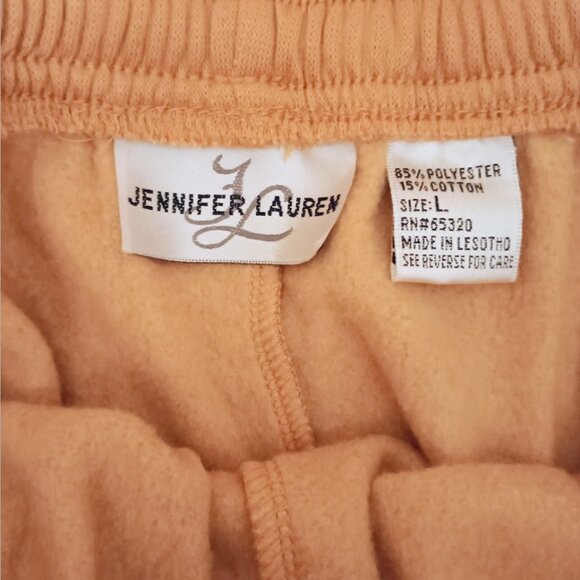 Womens Jennifer Lauren Mustard Yellow Sweatpants, L, Hi Rise, Wide Leg, New - Picture 5 of 5